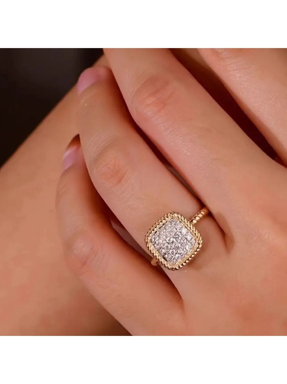 New Size 6 Paved Cubic Zirconia Ring